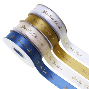 Tùy chỉnh vàng kim loại lá logo in satin Ribbon - Product Image 3