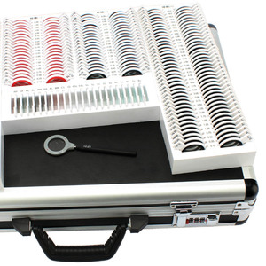 266 cái kính quang học ống kính dùng thử Hộp dụng cụ nhãn khoa dụng cụ quang học thiết lập trường hợp đo thị lực rim với hộp nhôm - Product Image 5