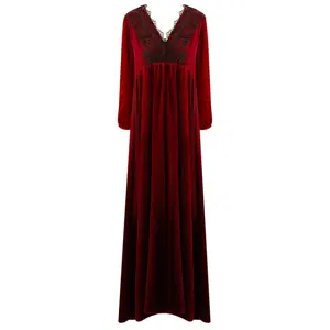 New Design cotton night gown sleep dress women Mature Long-sleeve Pretty Women's Sleepwear