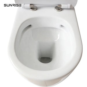 WC en céramique blanche lisse et propre, à double chasse d'eau, à couplage étroit, WC modernes pour salle de bain, commode - Product Image 3