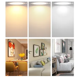 Harga pabrik lampu dalam ruangan persegi bulat lampu Panel Led langit-langit Modern dipasang tersembunyi ramping untuk rumah kantor 80 SMD2835