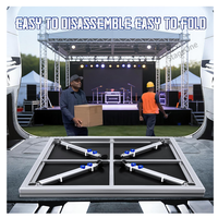 Escenario portátil de aluminio plegable de 6 patas con superficie antideslizante, aprobado por CE/TUV, de instalación rápida y conveniente para bodas.