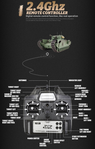 HOSHI MK7 1/16 <span class=keywords><strong>Char</strong></span> RC C2310 <span class=keywords><strong>Télécommandé</strong></span>, Modèle de <span class=keywords><strong>Char</strong></span> de Combat Principal Britannique Churchill, Chenilles Métalliques, Jouet Tout-Terrain - Product Image 6
