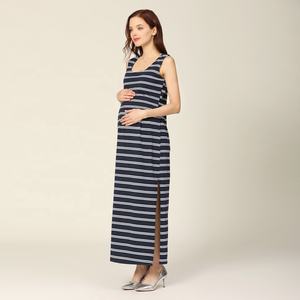 Платье-макси для беременных большого размера без рукавов Полосатое платье для грудного вскармливания вечернее платье для беременных ropa maternidad Stock оптовая продажа - Product Image 6