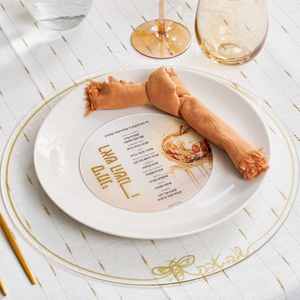 Judaica Lucite pintado <span class=keywords><strong>Apple</strong></span> Simanim Card por Batya acrílico judío Rosh Hashana Simanim bandejas - Product Image 4