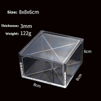 Boîte de rangement en cube acrylique transparent Songhui PS avec couvercle à charnière Présentoir fonctionnel pour le stockage des bonbons