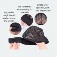 26XZY Nouveau bonnet de perruque respirant en dentelle avec bandeau pour la confection de perruques au crochet, bande de maintien pour perruque et bonnet dôme en maille, filets à cheveux noirs