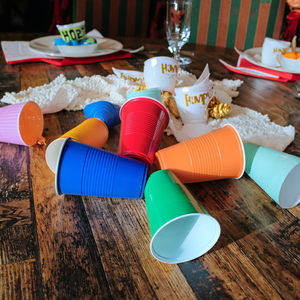 16oz 473mL PS Vasos de plástico desechables roscados Logotipo personalizado Cerveza Pong Juego Fiesta Tazas <span class=keywords><strong>Rojo</strong></span> para graduación Navidad Fiestas de Pascua - Product Image 2