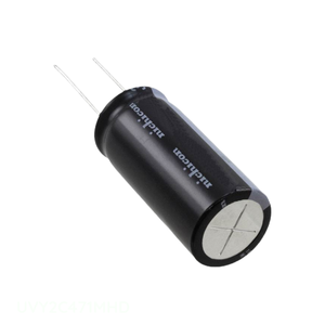 Condensador de Aluminio Original UVY2C471MHD, 470uF, 20%, 160V, Radial, 470 uF, de Orificio Pasante - Product Image 1