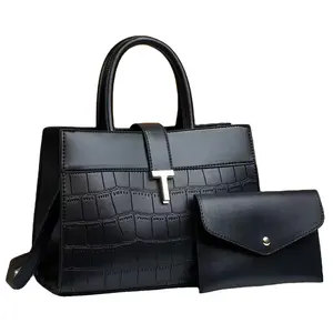 2023 luxo crocodilo pu couro carteira e bolsa para as mulheres fábrica por atacado multifuncional casual senhoras bolsa conjunto