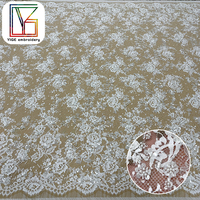 Tissu en dentelle Chantilly française à paillettes, tissu en dentelle perlée pour robes de mariée, tissu en dentelle à cils, vente chaude