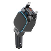 Meilleure vente 96W chargeur de voiture super rapide charge PD ligne rétractable et foudre + QC3.0 et port PD chargeur de voiture SC07