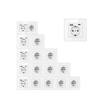 Prise murale standard européenne 86 mm, usage industriel, hôtel, USB type C, classe A, verre trempé, solide, résistant aux hautes températures, décoration