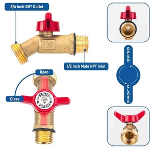 Garden Hose Connector 2.44" Fine & 2.36" Coarse Thread Plastic Anti-Rust Lead-Free Hose Faucet <b>Valve</b> for IBC Tank - Product Image 4
