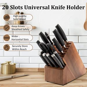 20 khe cắm dao khối lưu trữ mà không có dao, Keo Gỗ Dao Chủ cho nhà bếp Countertop, lớn butcher khối tổ chức - Product Image 3