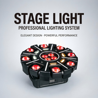 Projecteur de scène à LED dynamique à 8 bras, effet faisceau stroboscopique RGBW, télécommande pour discothèque, fête, mariage, CE FCC RoHS