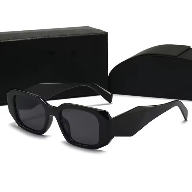 Luxury Designer Sunglasses Eyewear Men Classic Black Rectangular Small Frames Anti Uv Sunglasses Women