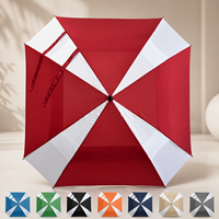 Parapluie de golf carré à double auvent avec logo personnalisé, ouverture automatique, grand modèle à manche droit pour événements, hôtels, cadeaux d'entreprise