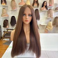 Perruque juive Lace Frontal en dentelle transparente 13x4, cheveux vierges bouclés, densité 200 %, vente en gros