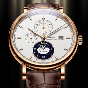 Montre mécanique automatique de luxe pour homme 13056, bracelet personnalisé en acier inoxydable et cuir, cadran de 41 mm, élégante - Product Image 3