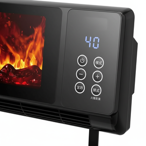 Chauffage électrique mural PTC avec porte-serviettes, affichage de la flamme, 3 modes, minuterie 10-40°C pour salle de bain et maison - Product Image 4