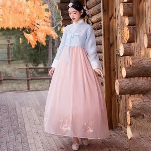 Hanbok coréen ethnique, costume traditionnel de princesse Yanji, <span class=keywords><strong>tenue</strong></span> de dame de la cour <span class=keywords><strong>coréenne</strong></span> Yanbian, pour photographie, voyage, spectacle de danse - Product Image 4