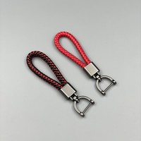 Vente chaude : Porte-clés de luxe pour voiture, style professionnel et mode, compact, en corde tressée à la main, avec mousqueton en alliage, léger et rotatif, forme fer à cheval