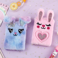 Nette Kinder neue Cartoon Bunny Plüsch Notebook Mädchen tragbare Mini-Taschenbuch Student kleines Tagebuch Buch
