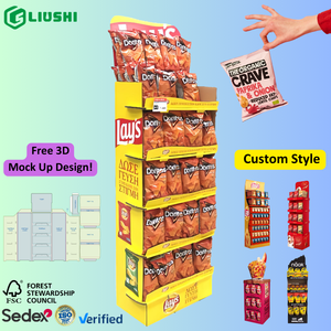 Rak Display kardus kustom rak lantai kertas ritel rak Display kardus permen bumbu makanan ringan makanan kotor - Product Image 1