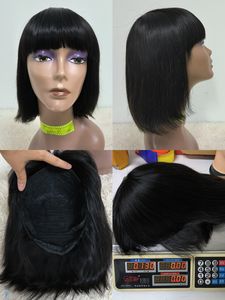 Pelucas Letsfly Bob Rectas con Flequillo, Baratas, 100% Cabello Humano Natural, Peluca con Flequillo Completo sin Encaje, Hecha a Máquina, de 10-18 Pulgadas - Product Image 5