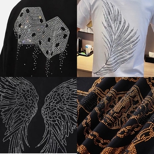 Chất Lượng Cao Sáng Bông T-Shirt Nhà Máy Tùy Chỉnh Ngắn Tay Áo Thiết Kế Giản Dị Rhinestone Bling Sửa Chữa Nóng Cộng Với Kích Thước - Product Image 4