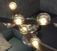 Lampe suspendue en cuir post-moderne pour salon, design créatif et simple, avec LED, pour décoration intérieure