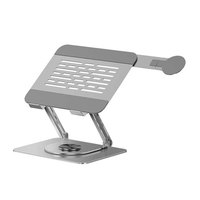 360 °   Support d'ordinateur portable rotatif et réglable, pliable, en acier au carbone, avec design de refroidissement ventilé pour bureau