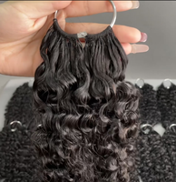 Cheveux humains bouclés birmans pour tresses au crochet, extensions de cheveux 100 % naturels pour tresses bohèmes, cheveux au crochet effet plume