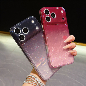 Coque de téléphone de luxe à motif dégradé pour iPhone 18 17 16 15 Pro Max, avec protection antichoc et touches indépendantes - Product Image 1
