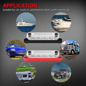 Barra Colectora de Cobre a Granel 150A 12V, Bloque de Distribución de Energía con 6 Pernos M6, Barra Colectora Positiva y Negativa para Baterías de Sistemas Marinos y Automotrices - Product Image 6