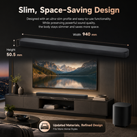 Barre de son J8L Slim Dolby Atmos, 750W avec caisson de basses sans fil de 10 pouces, système de haut-parleurs TV Wi-Fi AirPlay 2 BT