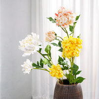 Zweiköpfige Künstliche Chrysanthemen-Blumen im Trenddesign für Hochzeiten, Chinesisches Neujahr, Weihnachten und Heimdekoration mit Echtem Berührungsgefühl