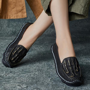 Botas de Mujer Estilo Británico Otoñales, Botines de Piel Auténtica con Plataforma y Tacón de Cuña con Cordones - Product Image 4