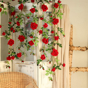 Guirlande <span class=keywords><strong>de</strong></span> fleurs artificielles roses blanches et roses suspendues, guirlande <span class=keywords><strong>de</strong></span> roses artificielles pour décoration <span class=keywords><strong>de</strong></span> mariage - Product Image 4