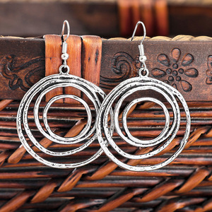 Bohemian Geometric Jewelry <b>Set</b> Alloy Antique <b>Silver</b> Plated <b>Necklace</b> And Earrings Women's Party Fashion - Product Image 4