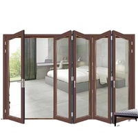 Porte pliante robuste en acier inoxydable pour balcon de villa, cloison en verre coulissante et imbriquée, utilisation hôtelière minimaliste, rail suspendu