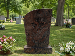 Unionstone European Modern Design Granite Headstone Tombstone Model Tombstone-96 for Cemetery with 1 Year Warranty - Product Image 3