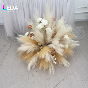 LEDA Custom Bohemian Style Ivory Pampas Grass Ball Wedding Centerpiece <b>Flower</b> Arrangement for Wedding Events Decor - Product Image 2
