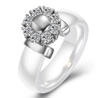 Modellen minimalistische keramische zwart-witte zirkoon ringen voor koppels, Valentijnsdag cadeau, groothandel