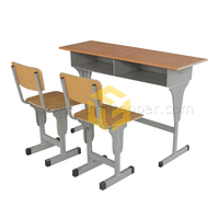 Ensemble de Table et de chaises réglables pour étudiants, mobilier de bureau modulaire pour deux personnes