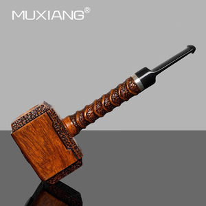 Muxiang Thor's Hammer Briarwood Pipe Straight Type Tobacco Pipe For <b>Men</b> - Product Image 4