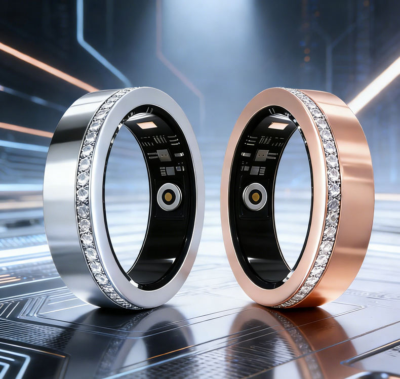 New Diamond Smart Ring Health Monitor IP68 Waterproof Heart Rate Blood ...