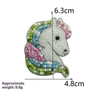 Applique tête de cheval brodée 3D pour femme, ornée de perles et strass, faite main avec complexité, pour vêtement ou breloque de sac