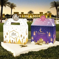 12 boîtes de friandises du Ramadan, étoile de mosquée, cadeaux de fête Eid Mubarak, décorations de fête, cadeaux 16*12*9cm en papier
